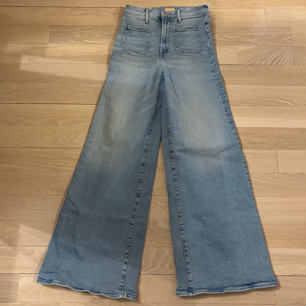 MOTHER Wide-Leg Blue Jeans